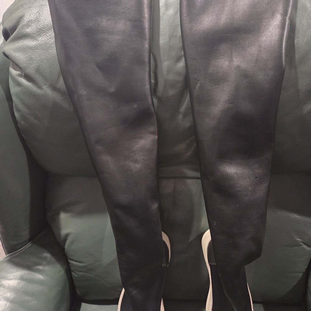 Rick Owens Black Over the Knee Boots